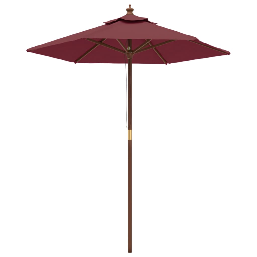 Ombrellone da Giardino con Palo in Legno Bordeaux 196x231 cm