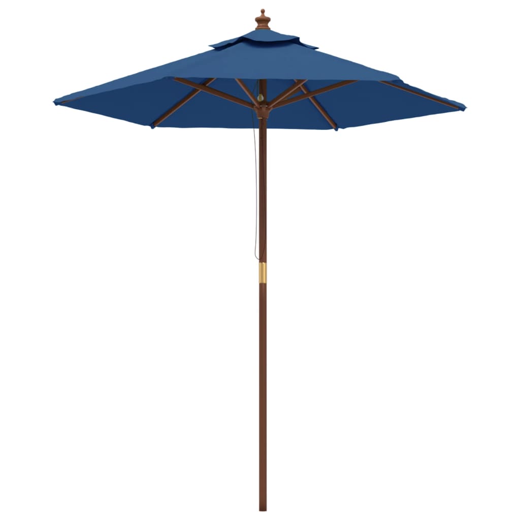 Ombrellone da Giardino con Palo in Legno Azzurro 196x231 cm