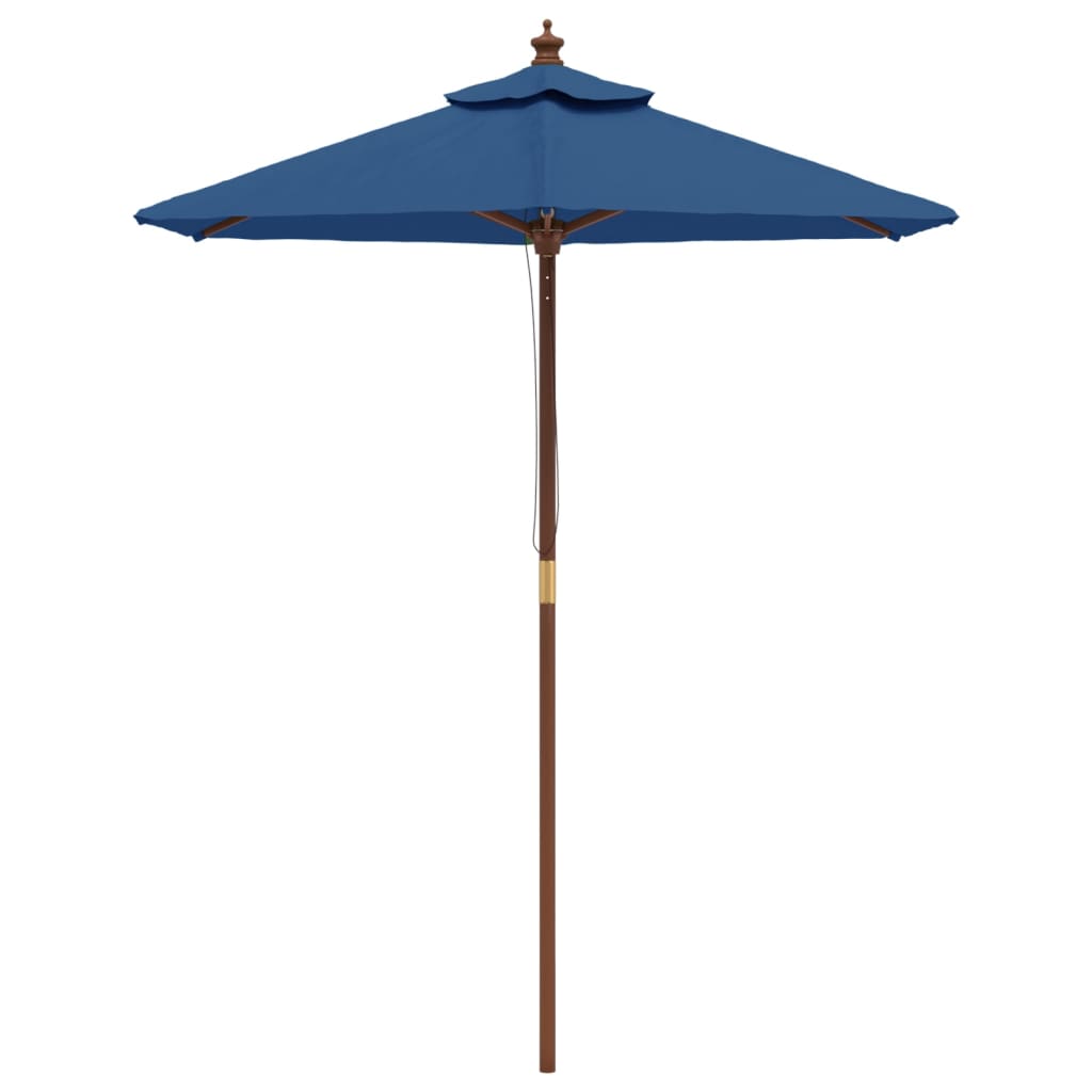 Ombrellone da Giardino con Palo in Legno Azzurro 196x231 cm