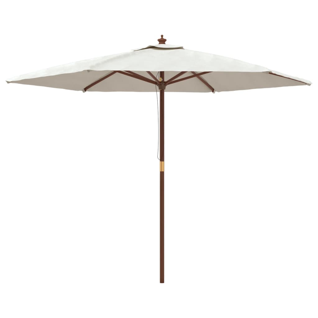 Ombrellone da Giardino con Palo in Legno Sabbia 299x240 cm