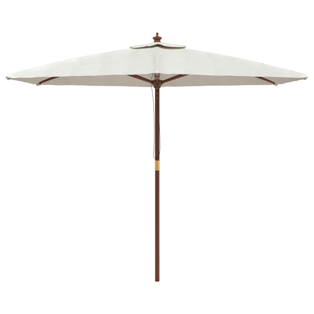 Ombrellone da Giardino con Palo in Legno Sabbia 299x240 cm