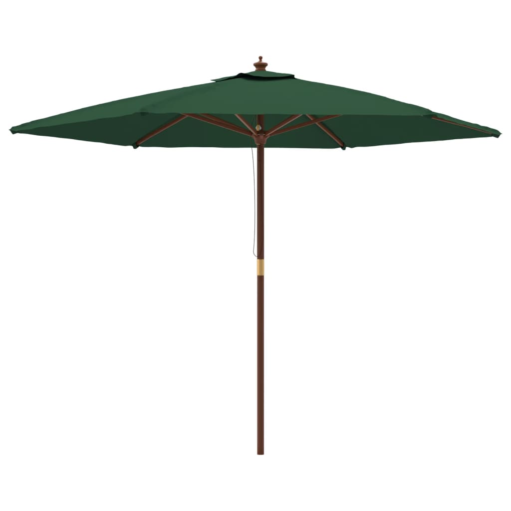 Ombrellone da Giardino con Palo in Legno Verde 299x240 cm