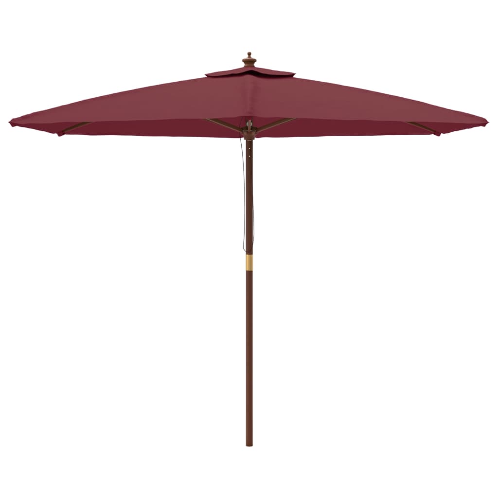 Ombrellone da Giardino con Palo in Legno Bordeaux 299x240 cm
