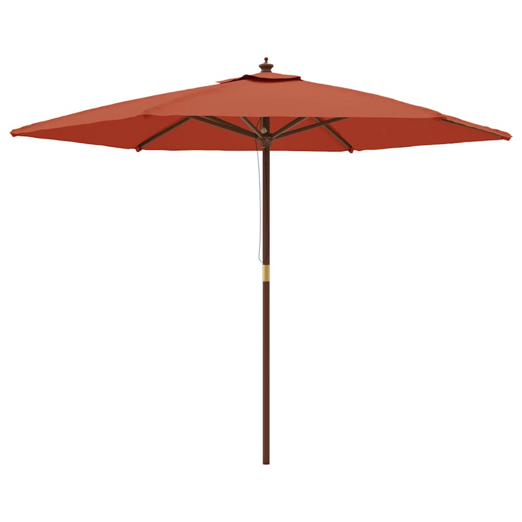 Ombrellone da Giardino con Palo in Legno Terracotta 299x240 cm