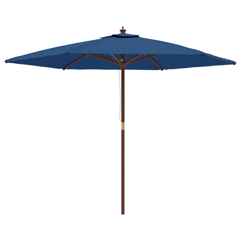 Ombrellone da Giardino con Palo in Legno Azzurro 299x240 cm