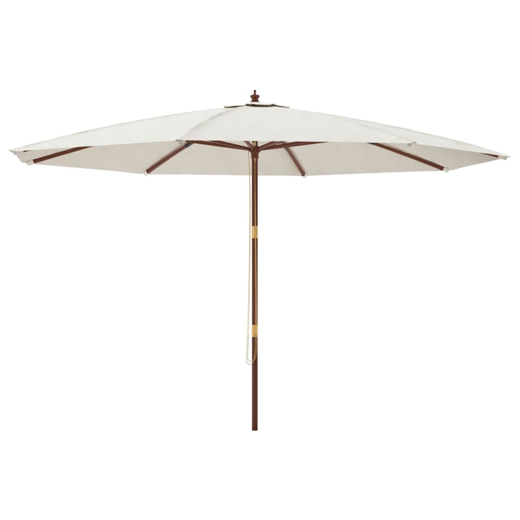 Ombrellone da Giardino con Palo in Legno Sabbia 400x273 cm