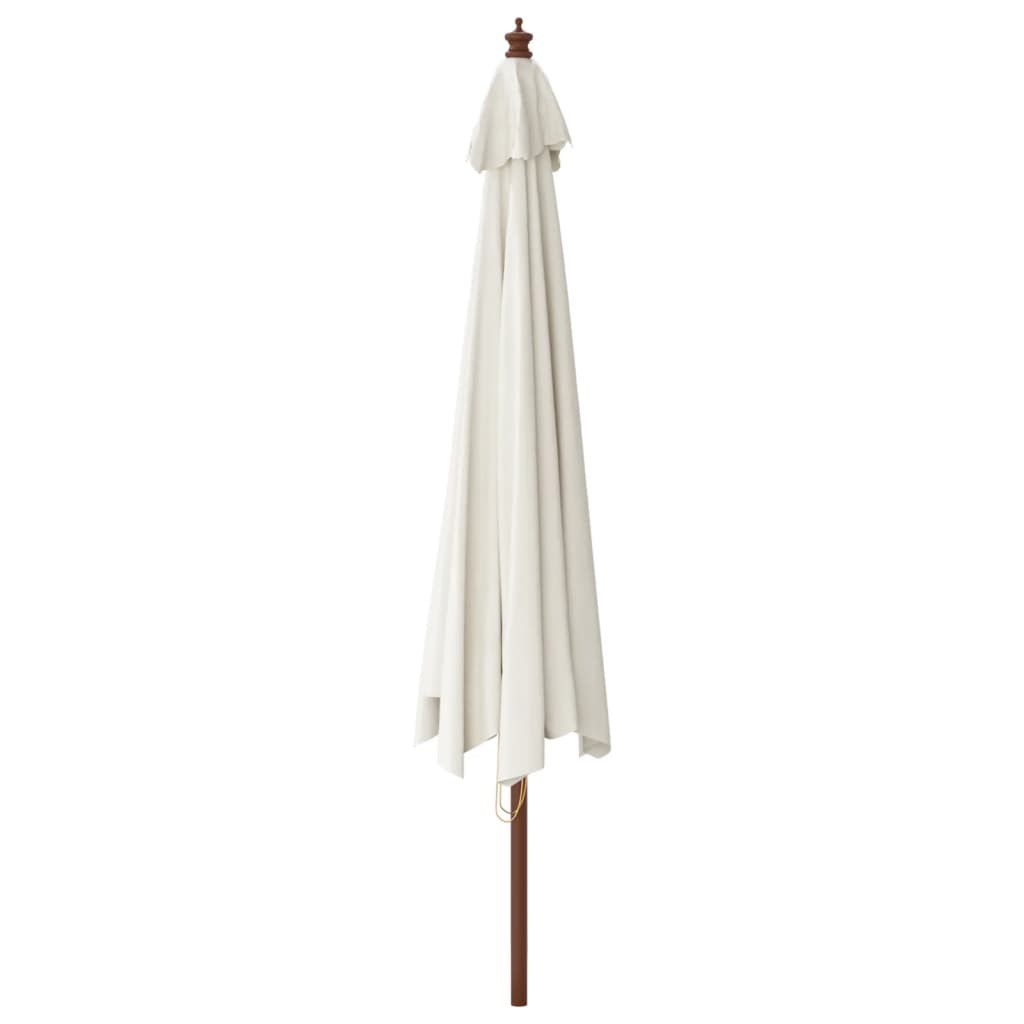 Ombrellone da Giardino con Palo in Legno Sabbia 400x273 cm