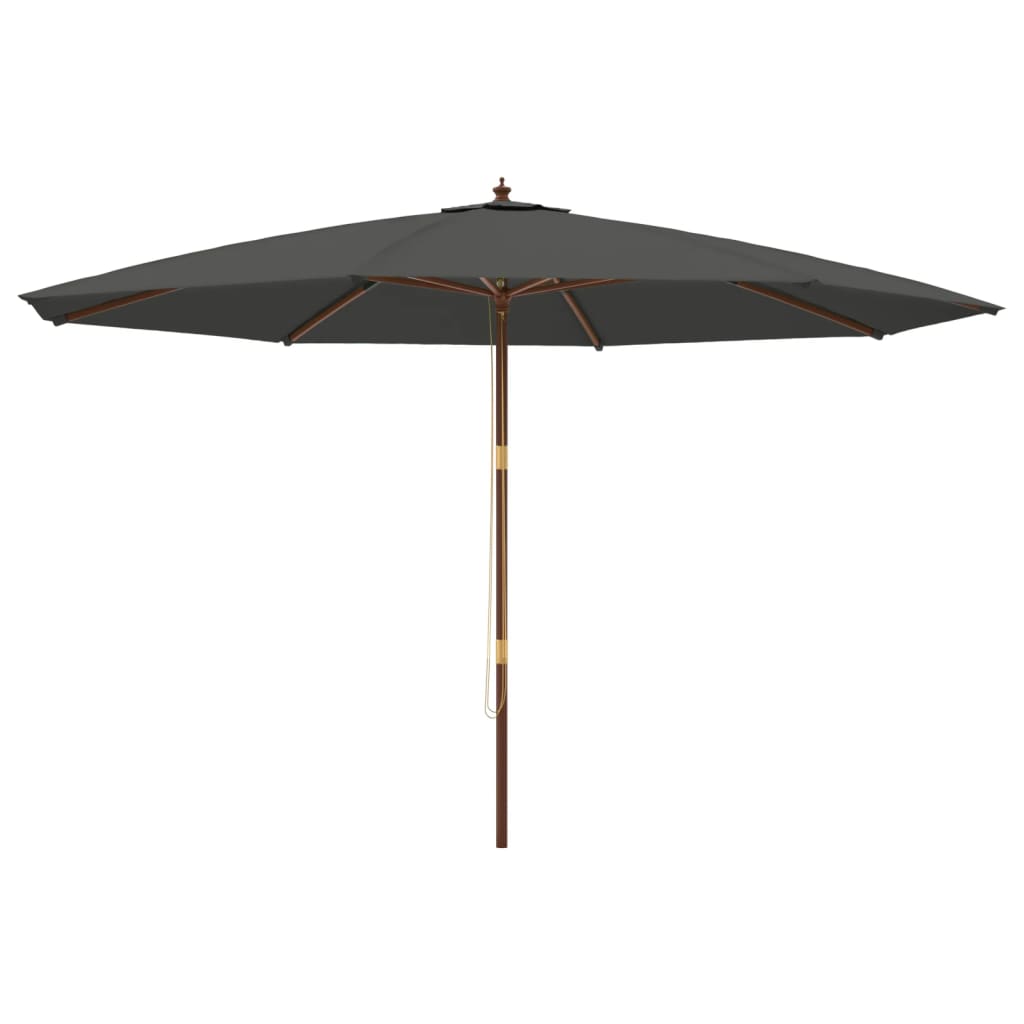 Ombrellone da Giardino con Palo in Legno Antracite 400x273 cm