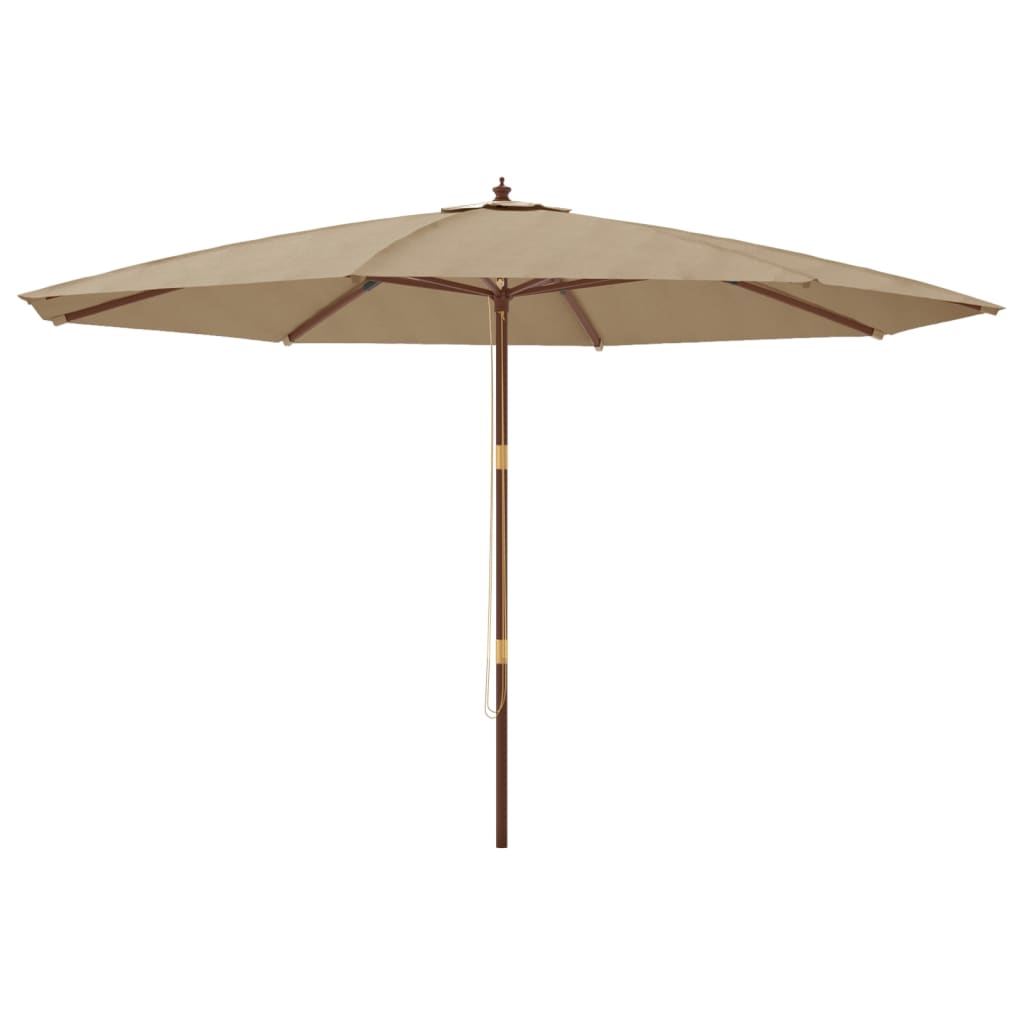 Ombrellone da Giardino con Palo in Legno Tortora 400x273 cm