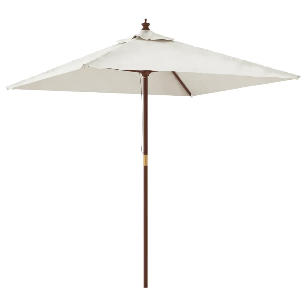 Ombrellone da Giardino con Palo in Legno Sabbia 198x198x231 cm