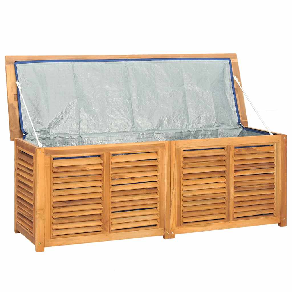 Contenitore Giardino con Borsa 150x50x55 cm Legno Massello Teak