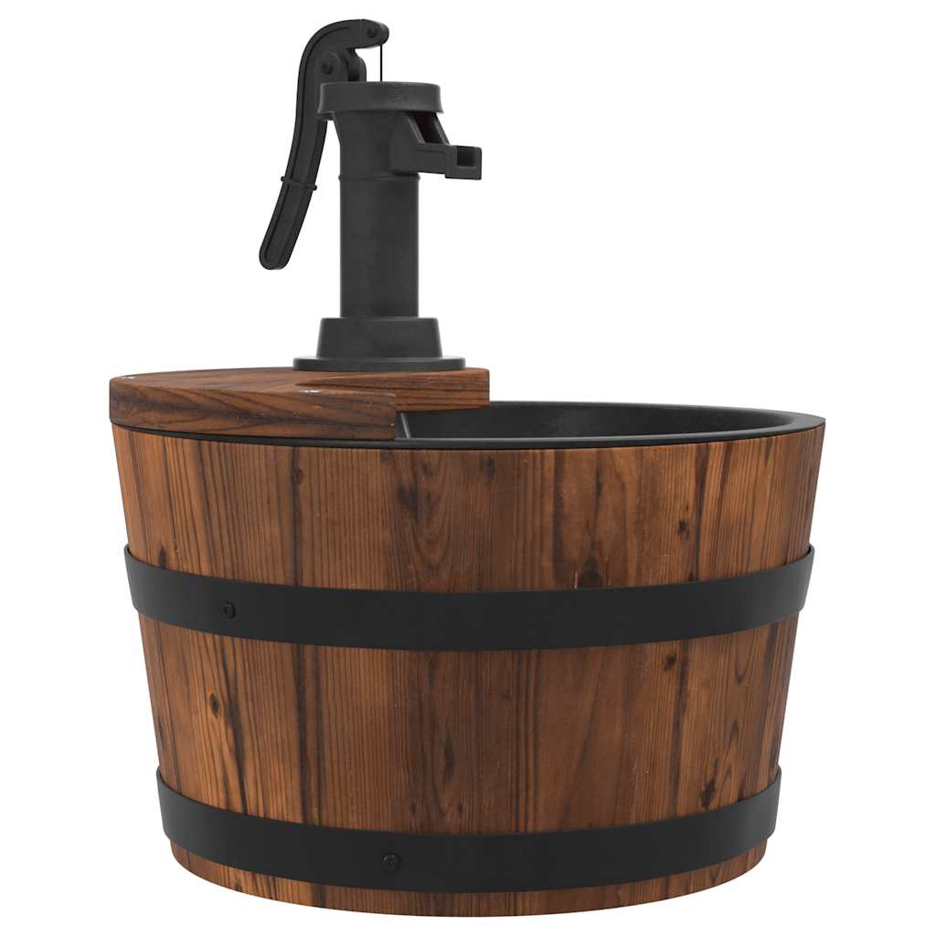 Fontana d'Acqua con Pompa 28x28x34,5 cm Legno Massello di Abete