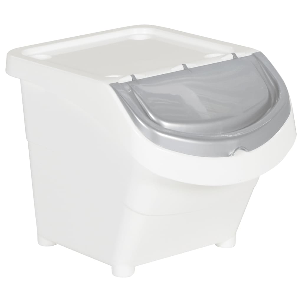 Cestini per Rifiuti Impilabili con Coperchi 3pz Bianchi PP 78 L