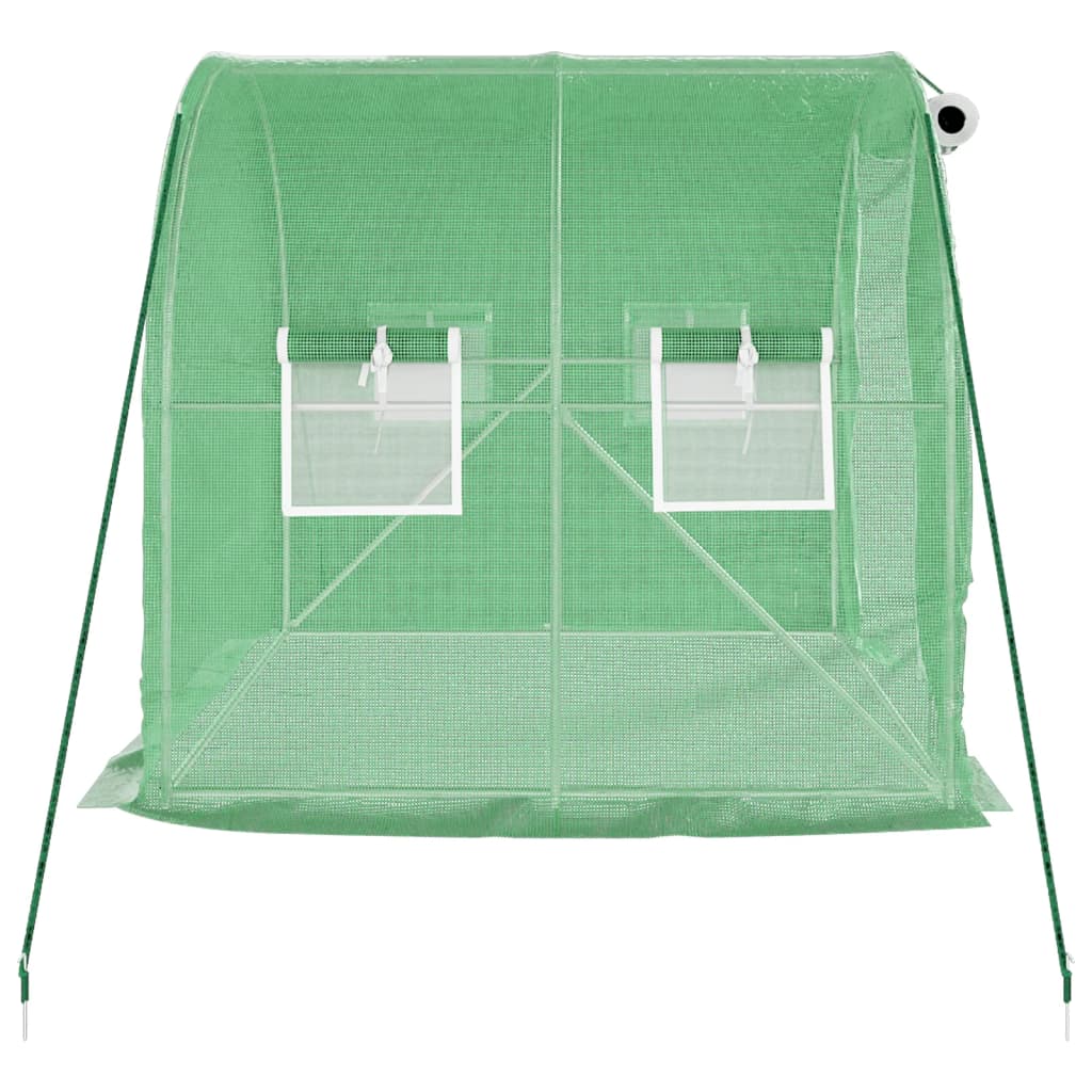 Serra con Telaio in Acciaio Verde 4 m² 2x2x2 m