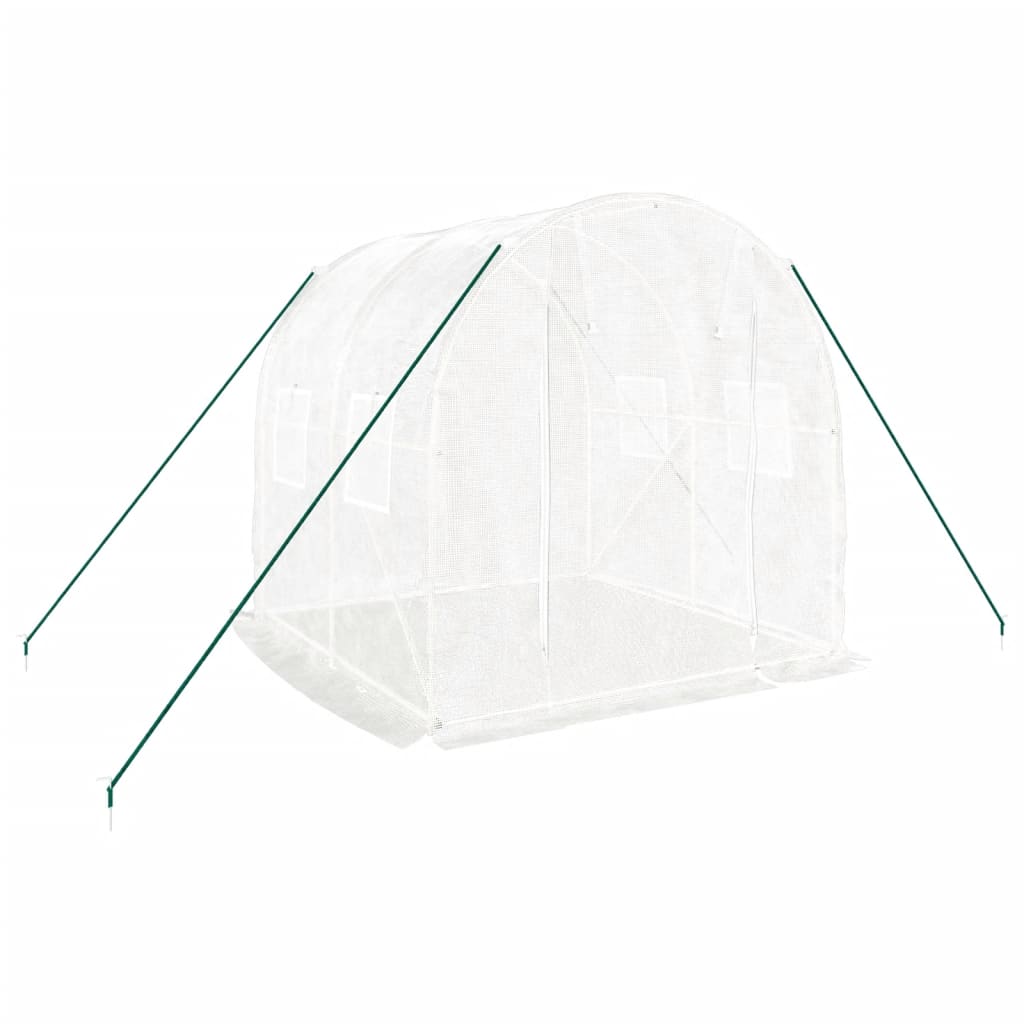 Serra con Telaio in Acciaio Bianco 4 m² 2x2x2 m