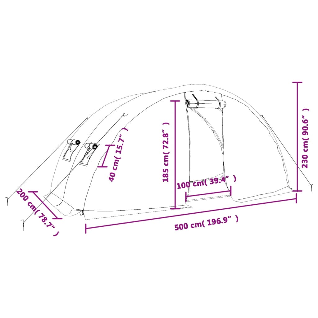 Serra con Telaio in Acciaio Bianco 10 m² 5x2x2,3 m