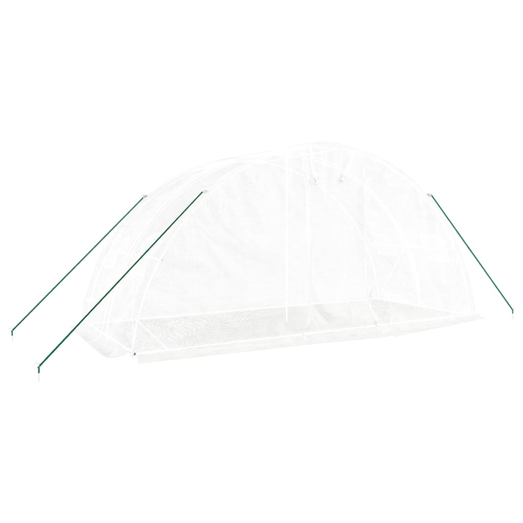 Serra con Telaio in Acciaio Bianco 10 m² 5x2x2,3 m
