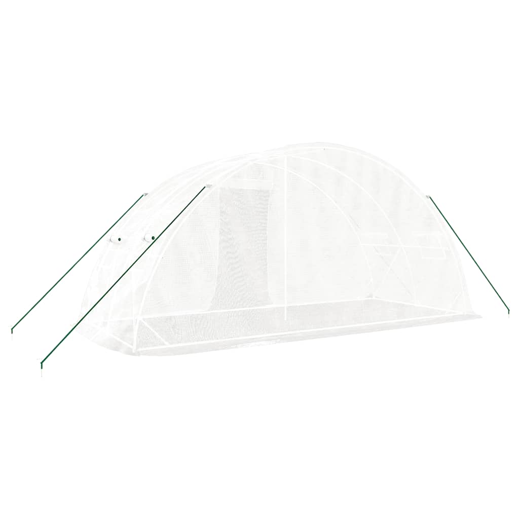 Serra con Telaio in Acciaio Bianco 10 m² 5x2x2,3 m