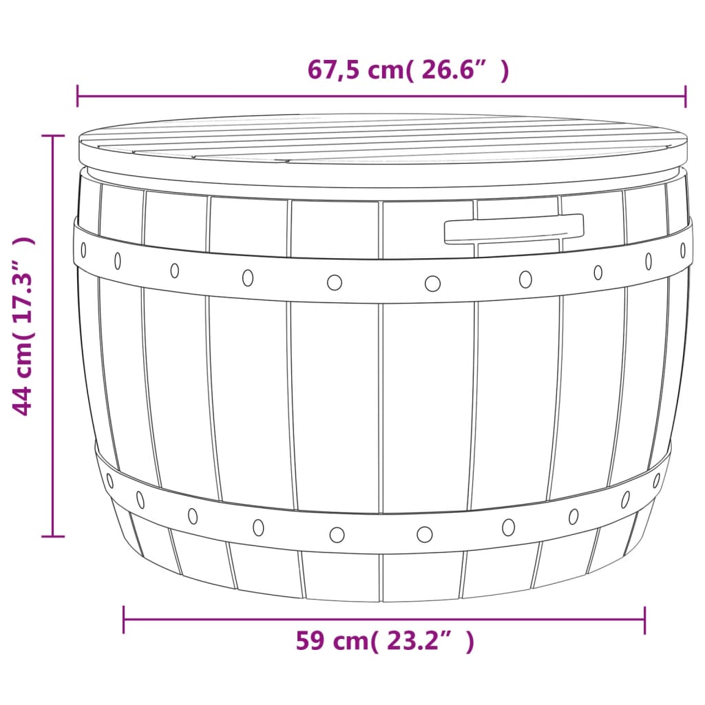 Contenitore da Giardino 3 in 1 in Polipropilene Nero