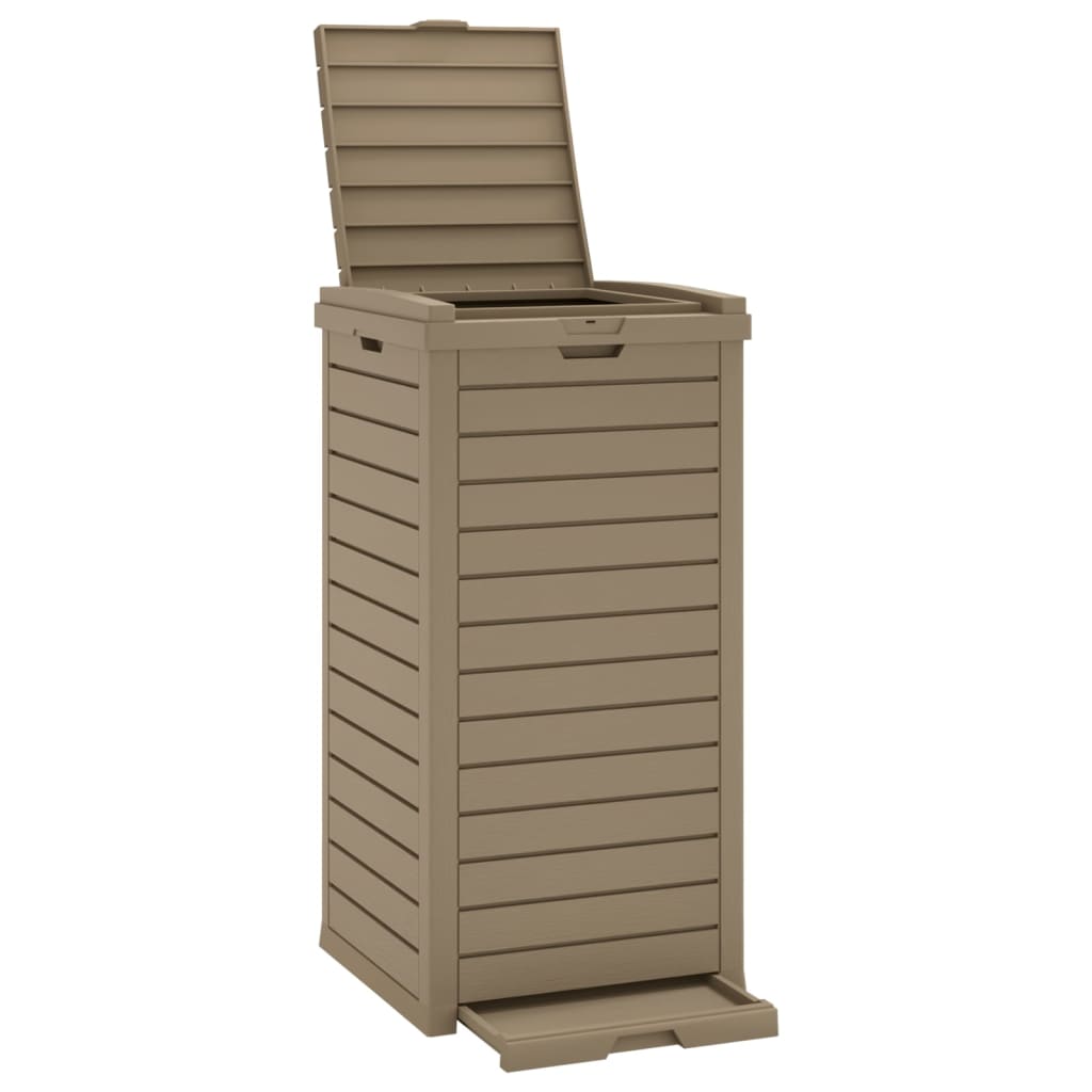 Cestino per Rifiuti da Esterno Marrone 41x41x86cm Polipropilene