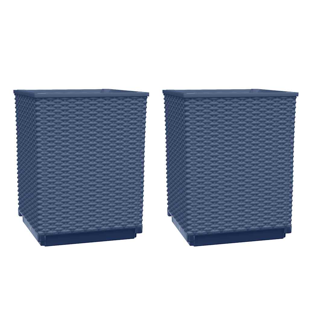 Fioriere 2 pz Grigio Blu 30x30x37 cm in Polipropilene