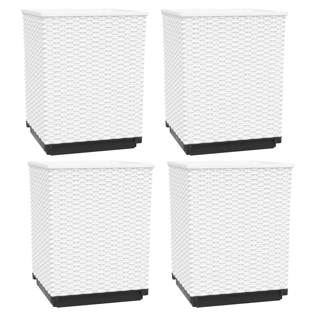 Fioriere 4 pz Bianche 30x30x37 cm in Polipropilene
