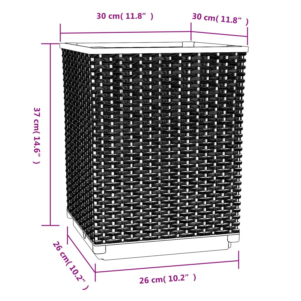 Fioriere 4 pz Marroni 30x30x37 cm in Polipropilene
