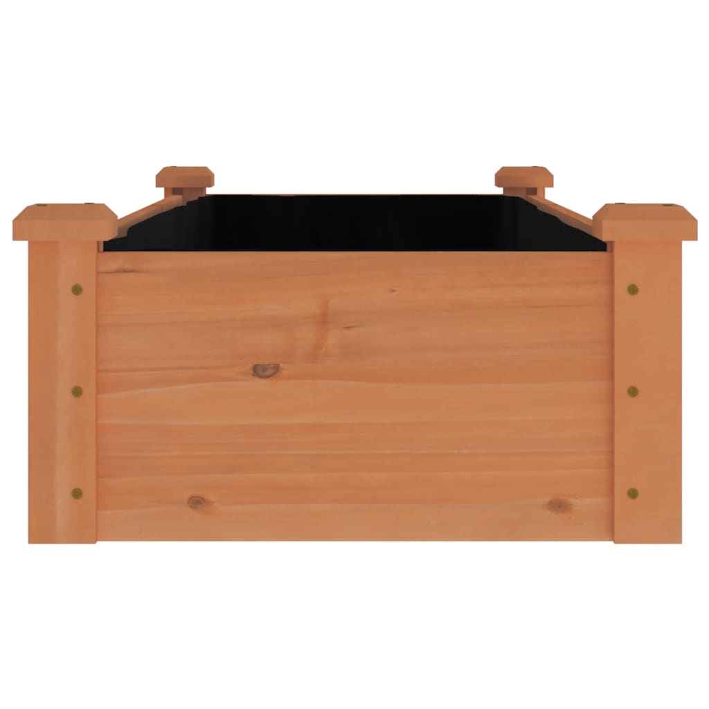 Fioriera Giardino Fodera Marrone 120x45x25cm Massello Abete