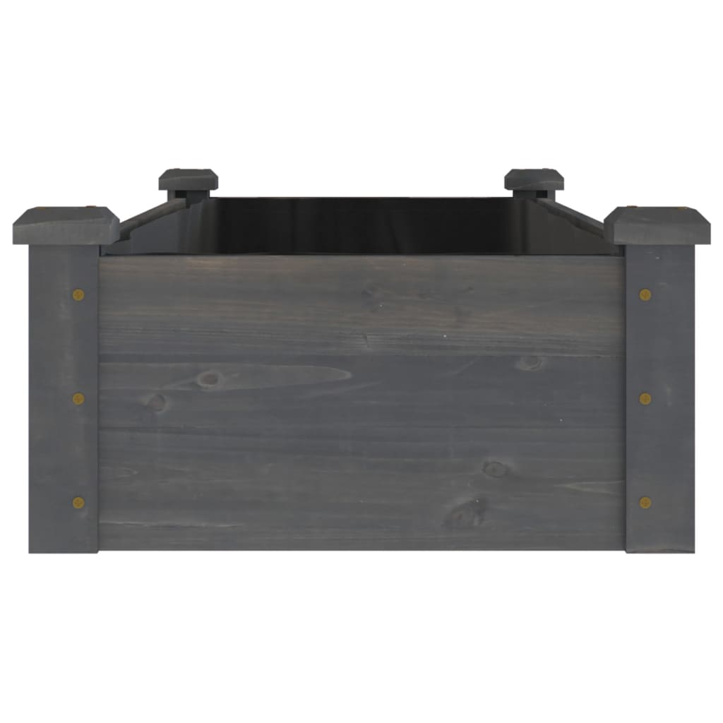 Fioriera Giardino con Fodera Grigia 120x45x25cm Massello Abete