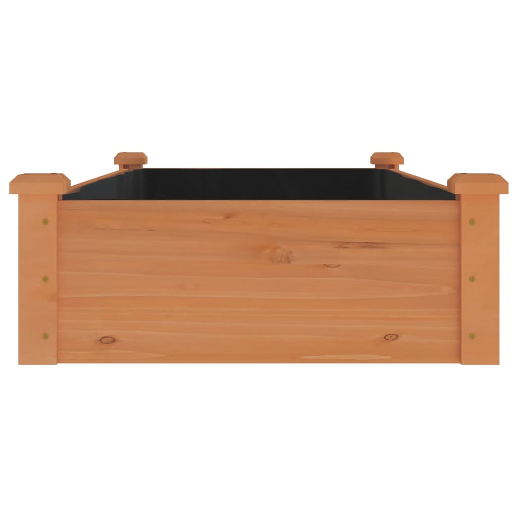 Fioriera Giardino con Fodera Marrone 120x60x25cm Massello Abete