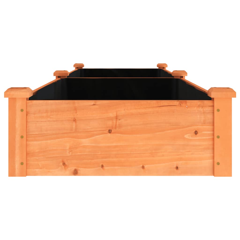 Fioriera Giardino con Fodera Marrone 240x60x25cm Massello Abete