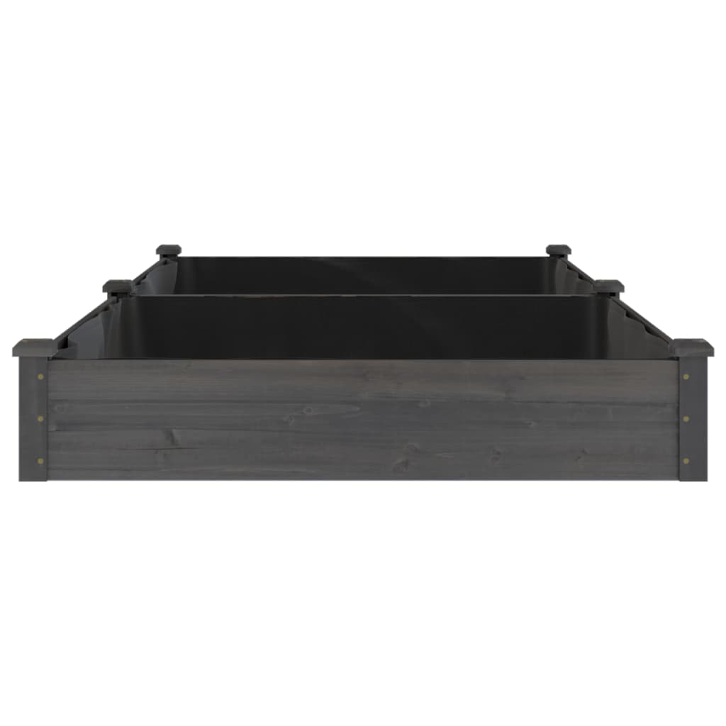 Fioriera Giardino con Fodera Grigia 240x120x25cm Massello Abete