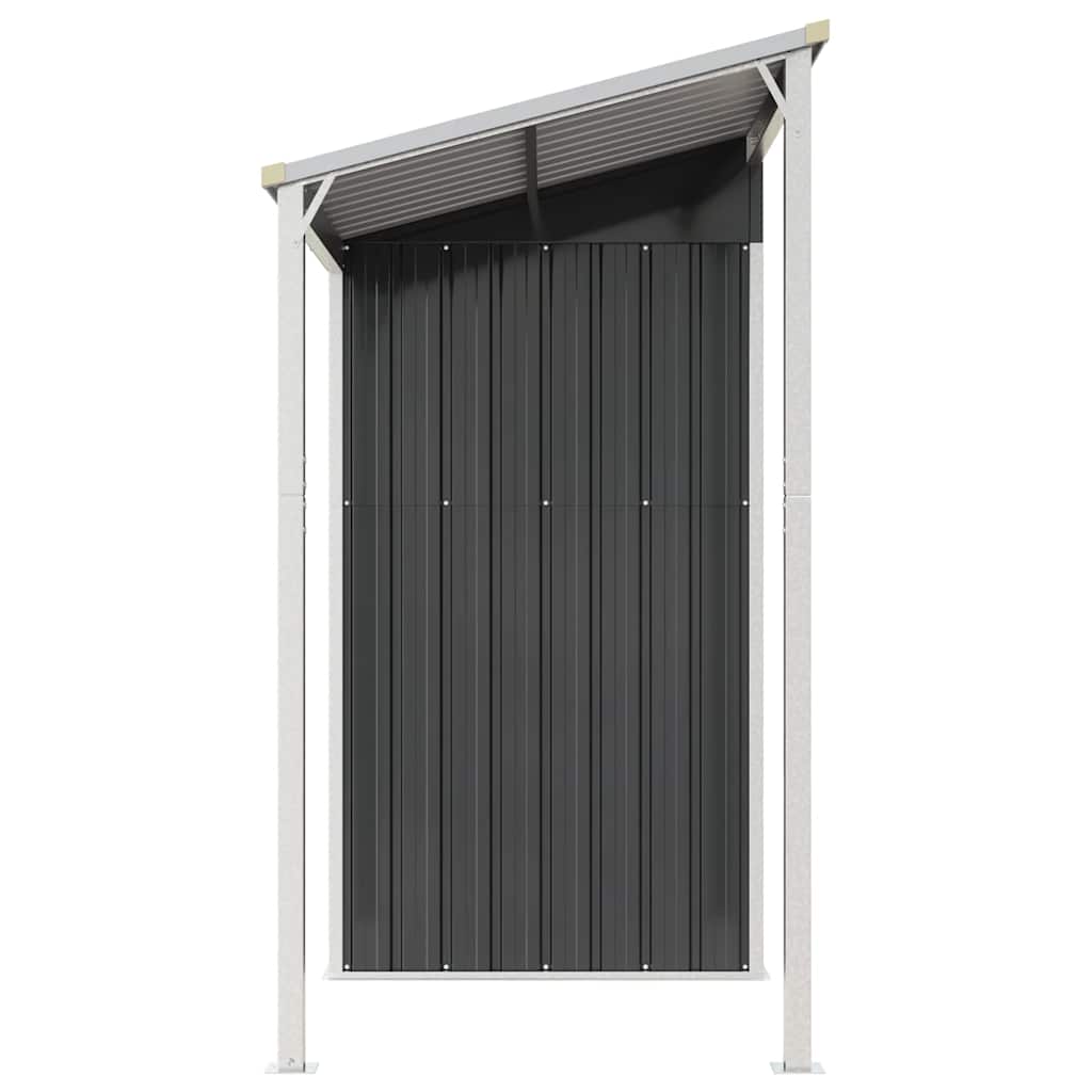 Capanno Giardino Tetto Esteso Antracite 277x107x181cm Acciaio