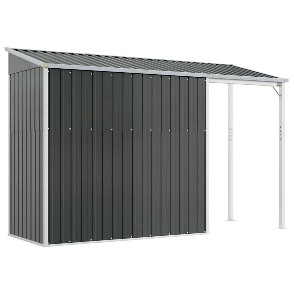 Capanno Giardino Tetto Esteso Antracite 277x107x181cm Acciaio