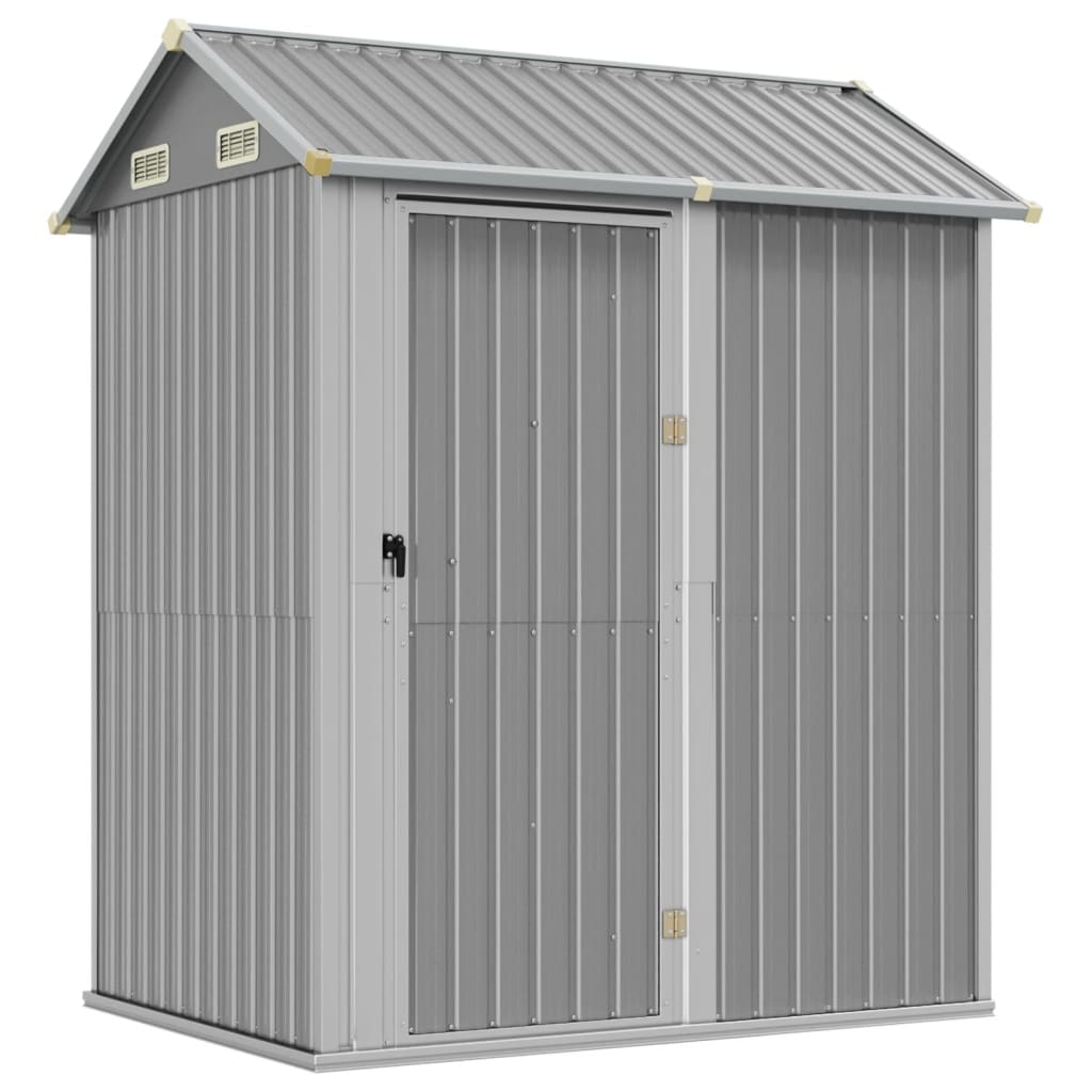 Casetta da giardino grigio chiaro 192x152,5x237 cm in acciaio zincato
