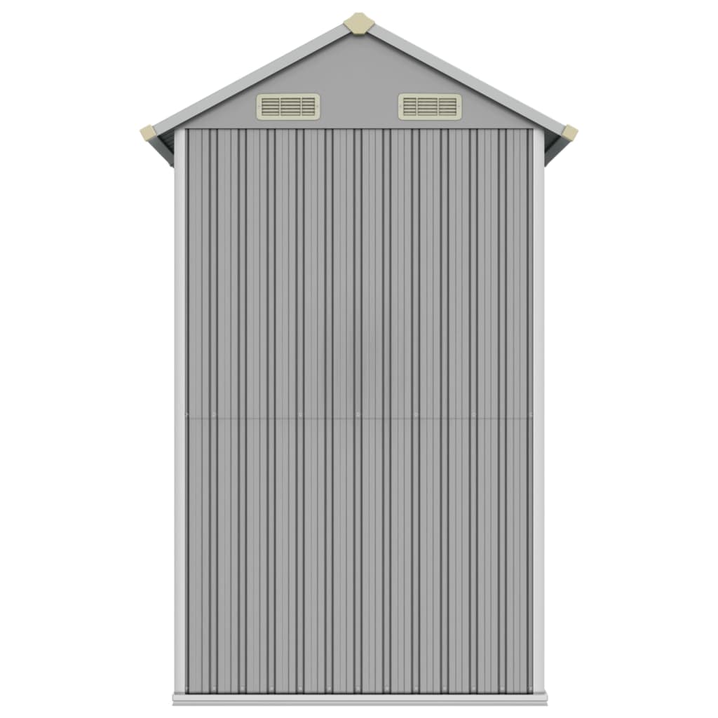 Casetta da giardino grigio chiaro 192x152,5x237 cm in acciaio zincato