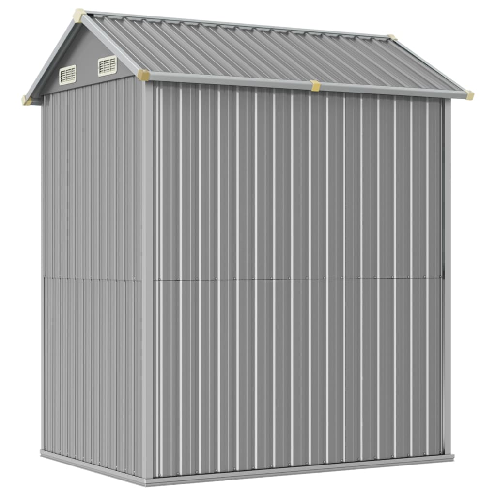 Casetta da giardino grigio chiaro 192x152,5x237 cm in acciaio zincato