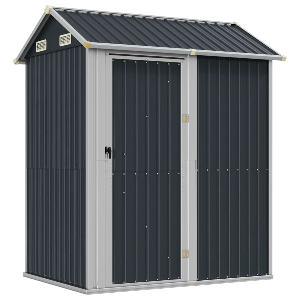 Casetta da giardino antracite 192x152,5x237 cm in acciaio zincato