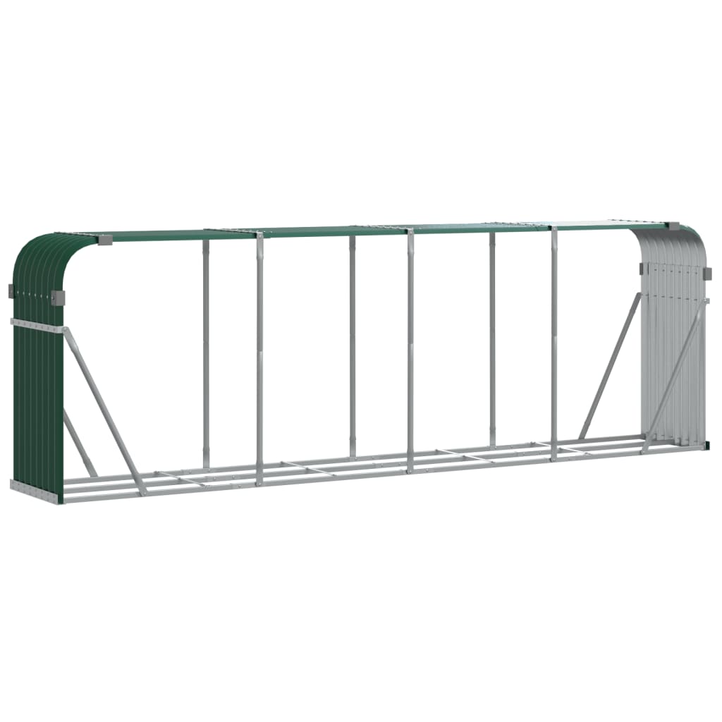 Portalegna Verde 300x45x100 cm Acciaio Zincato