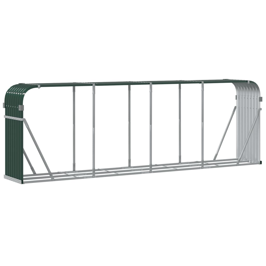 Portalegna Verde 300x45x100 cm Acciaio Zincato