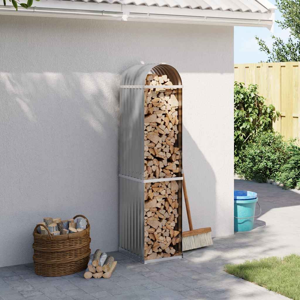 Portaceppi Grigio Chiaro 40x45x170 cm in Acciaio Zincato