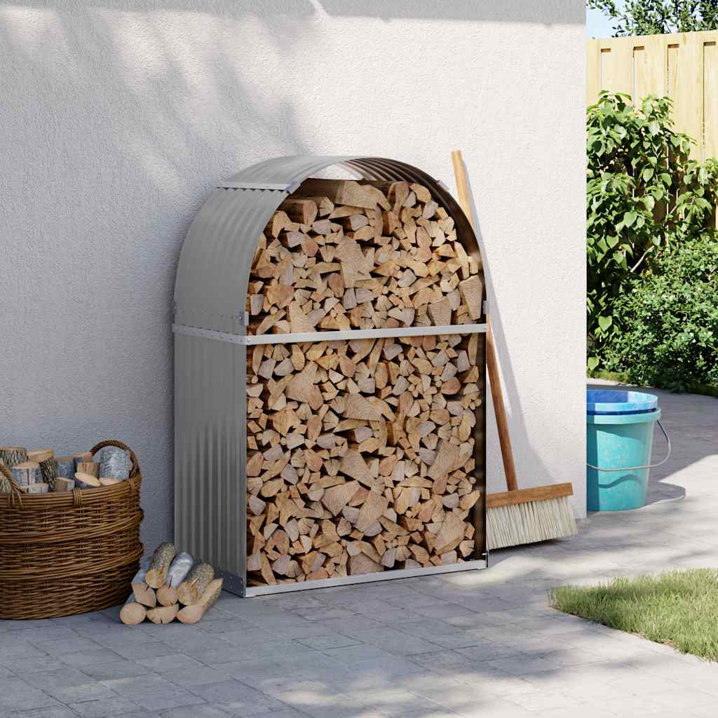 Portaceppi Grigio Chiaro 80x45x120 cm in Acciaio Zincato