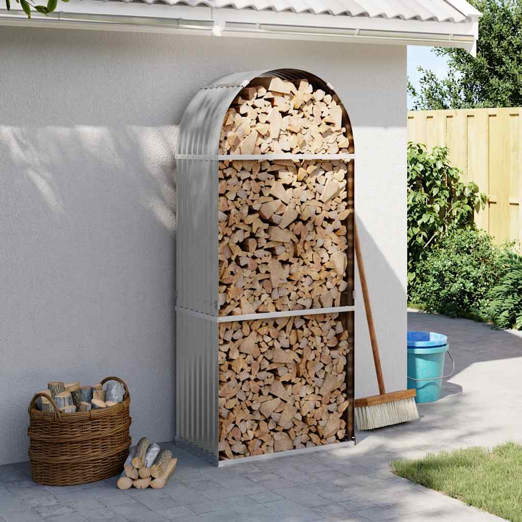 Portaceppi Grigio Chiaro 80x45x190 cm in Acciaio Zincato