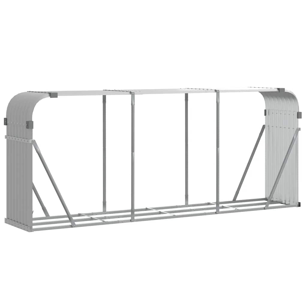 Portaceppi Grigio Chiaro 234x45x100 cm in Acciaio Zincato