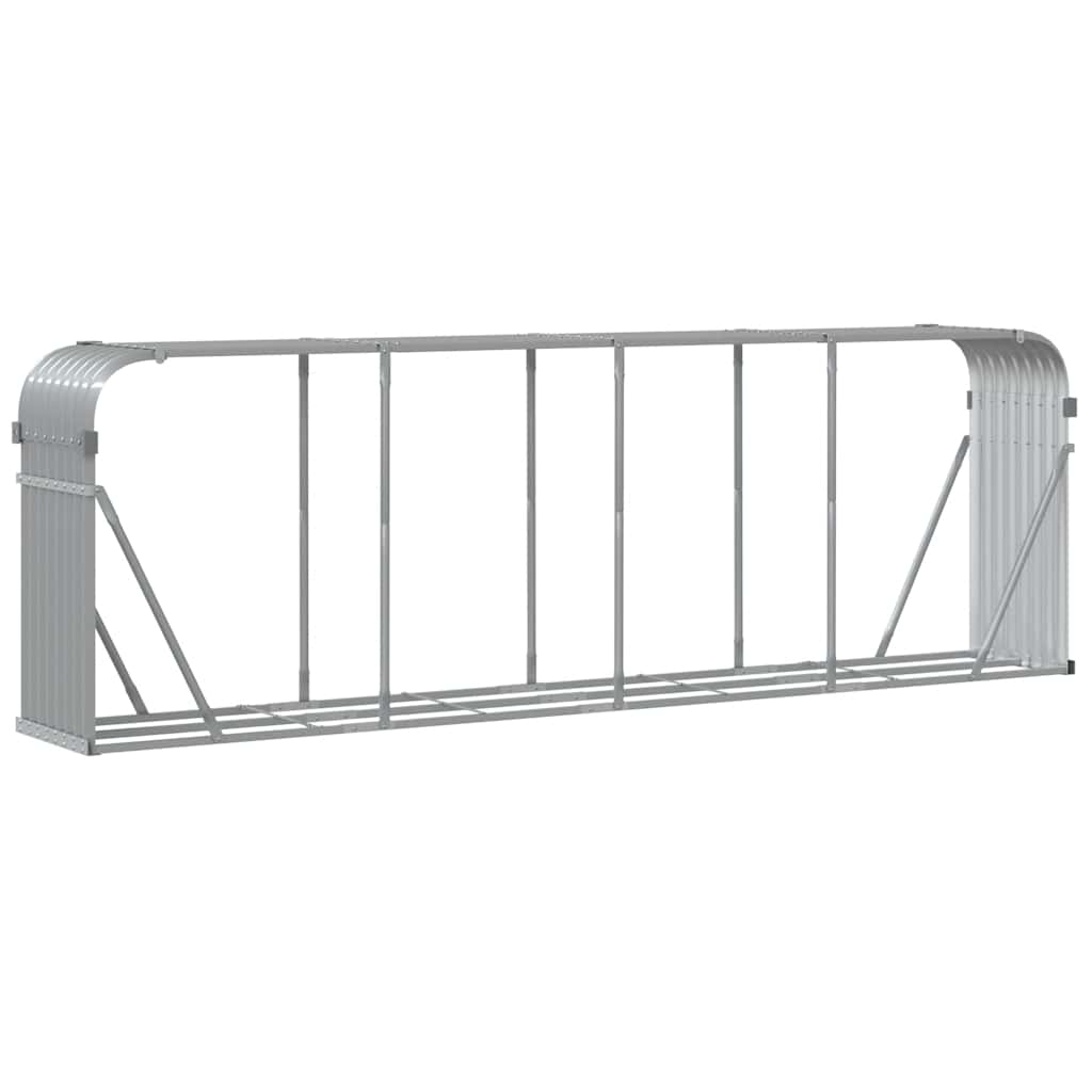 Portalegna Grigio Chiaro 300x45x100 cm Acciaio Zincato