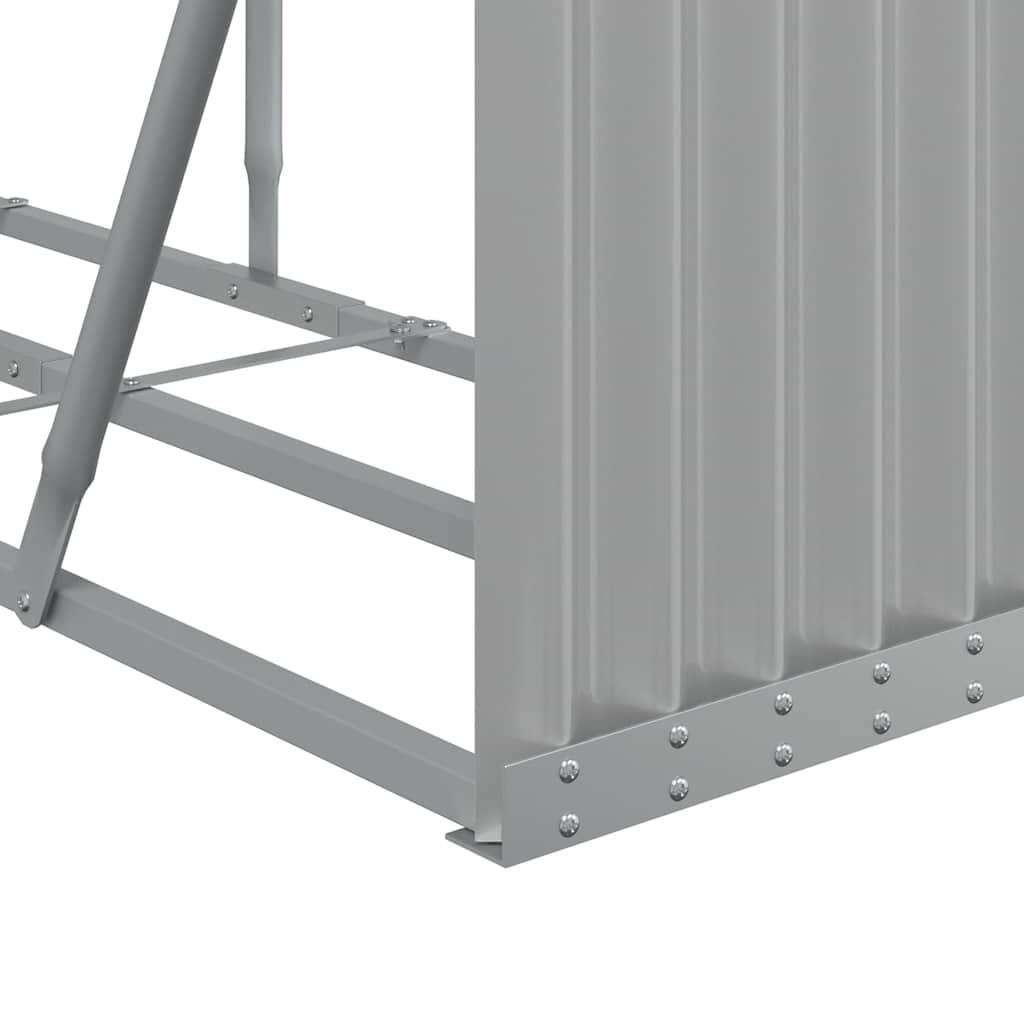 Portalegna Grigio Chiaro 300x45x100 cm Acciaio Zincato