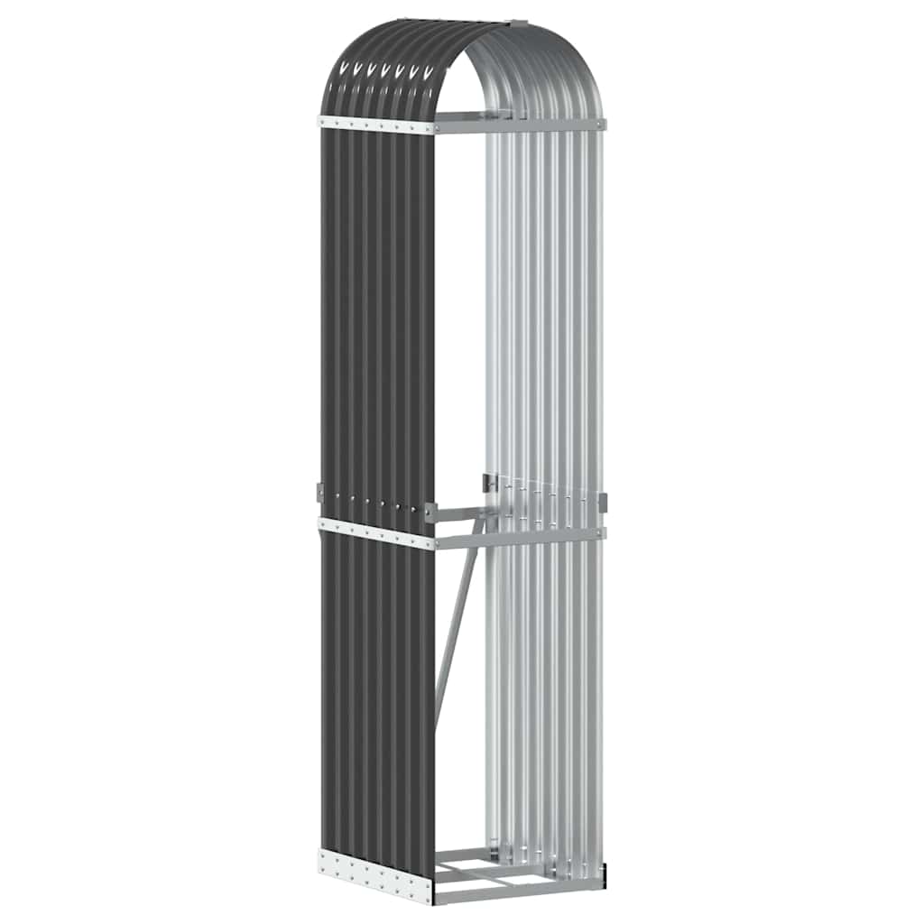 Portalegna Antracite 40x45x170 cm Acciaio Zincato
