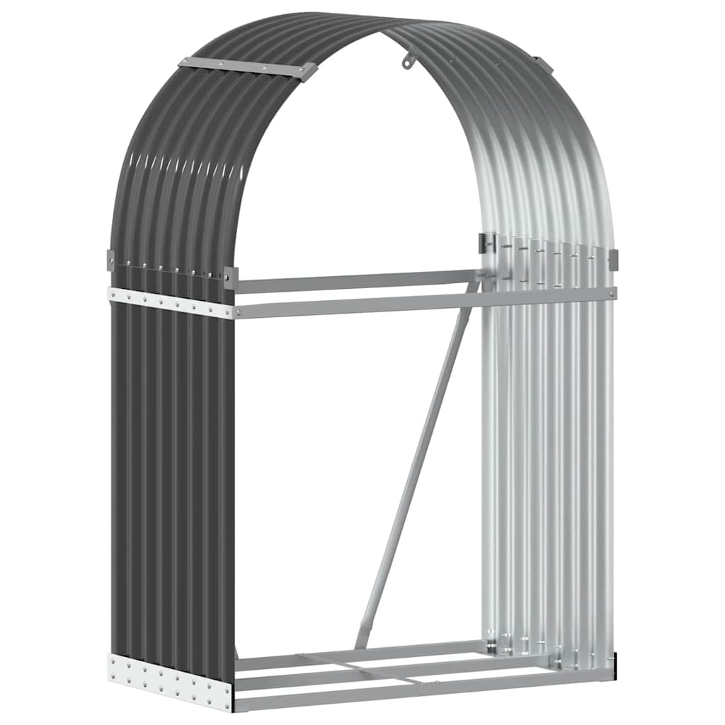 Portalegna Antracite 80x45x120 cm Acciaio Zincato