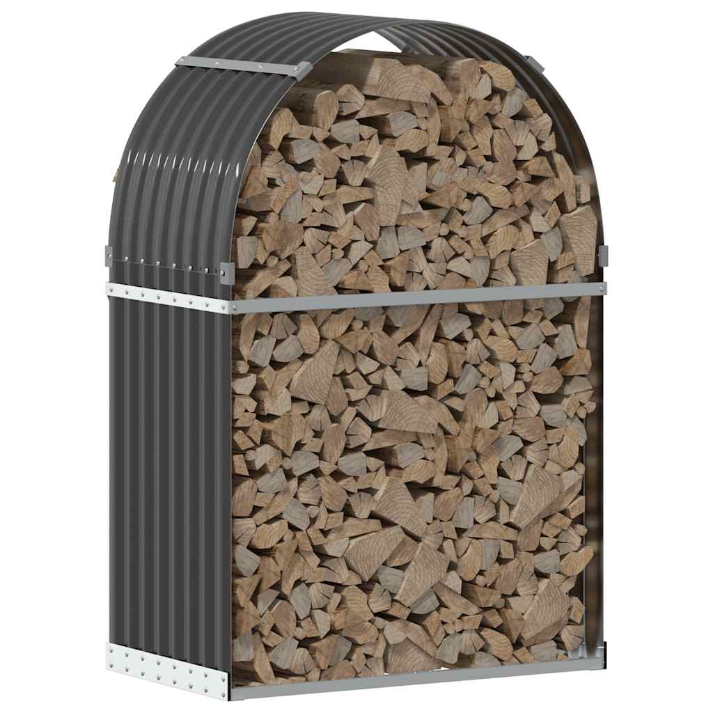Portalegna Antracite 80x45x120 cm Acciaio Zincato