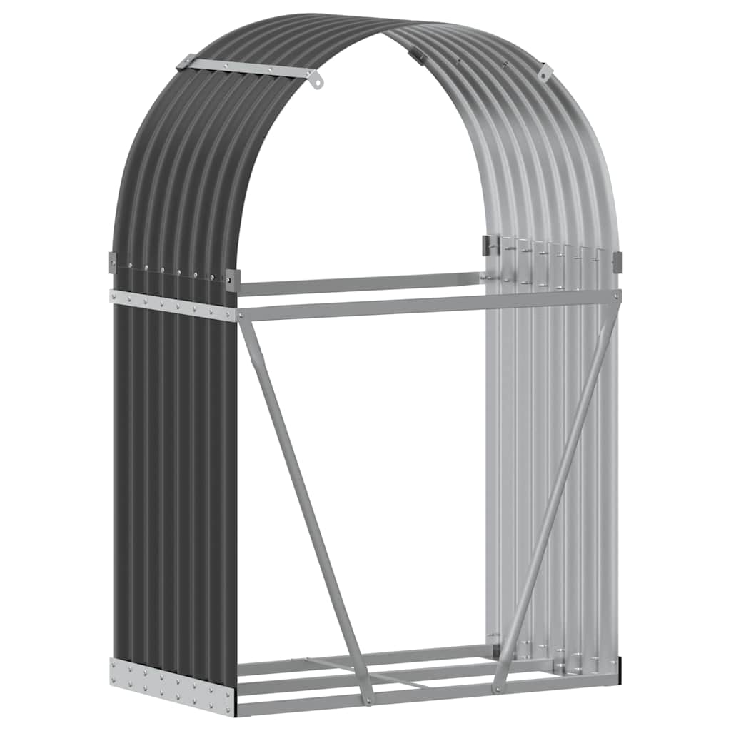 Portalegna Antracite 80x45x120 cm Acciaio Zincato